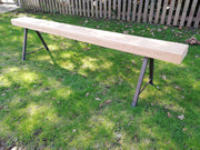 Industrial Oak Bench - Outdoor