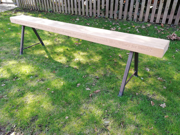 Industrial Oak Bench - Outdoor