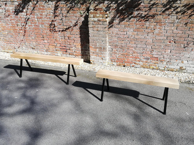 Industrial Oak Bench - Outdoor