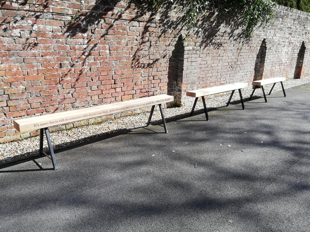 Industrial Oak Bench - Outdoor