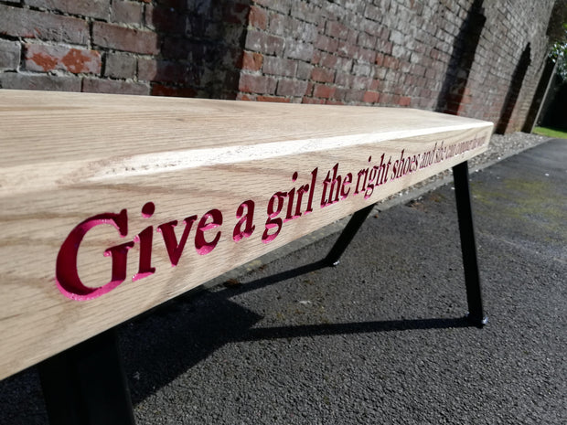 Industrial Oak Bench - Outdoor