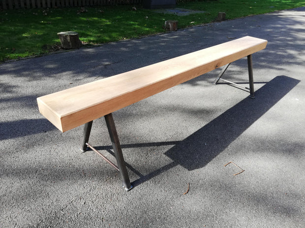Industrial Oak Bench - Outdoor