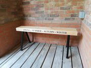 Industrial Oak Bench - Outdoor