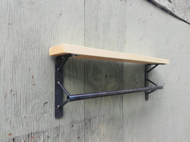 Industrial Kitchen Rail and Shelf