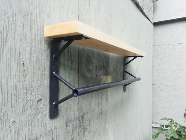 Industrial Kitchen Rail and Shelf