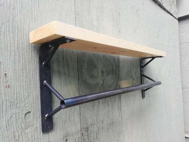 Industrial Kitchen Rail and Shelf