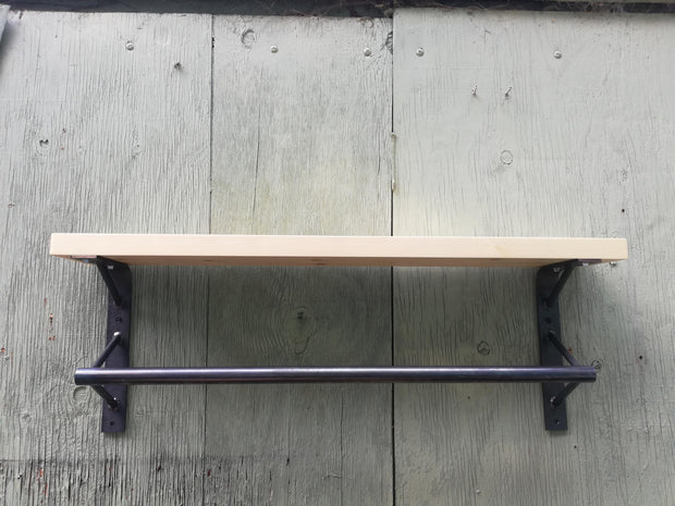 Industrial Kitchen Rail and Shelf