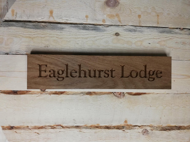 House, Garden Cabin & Stable - Oak Name Plaque