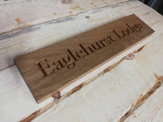 House, Garden Cabin & Stable - Oak Name Plaque